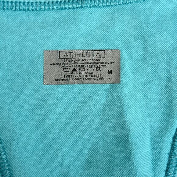 Athleta Tank Top Womens Medium Blue Racerback Empire Waist Workout Athleisure - Picture 8 of 9